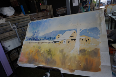 Building background is roughed in Building background is roughed in